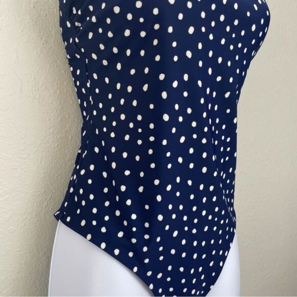 F&F navy blue white polka dot one piece swimsuit 10 - Picture 6 of 11